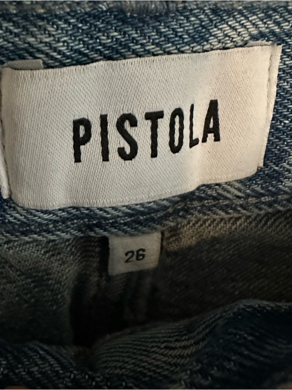 Pistola Distressed Denim Midi Skirt Front Slit Size 26 High Rise - Picture 5 of 7